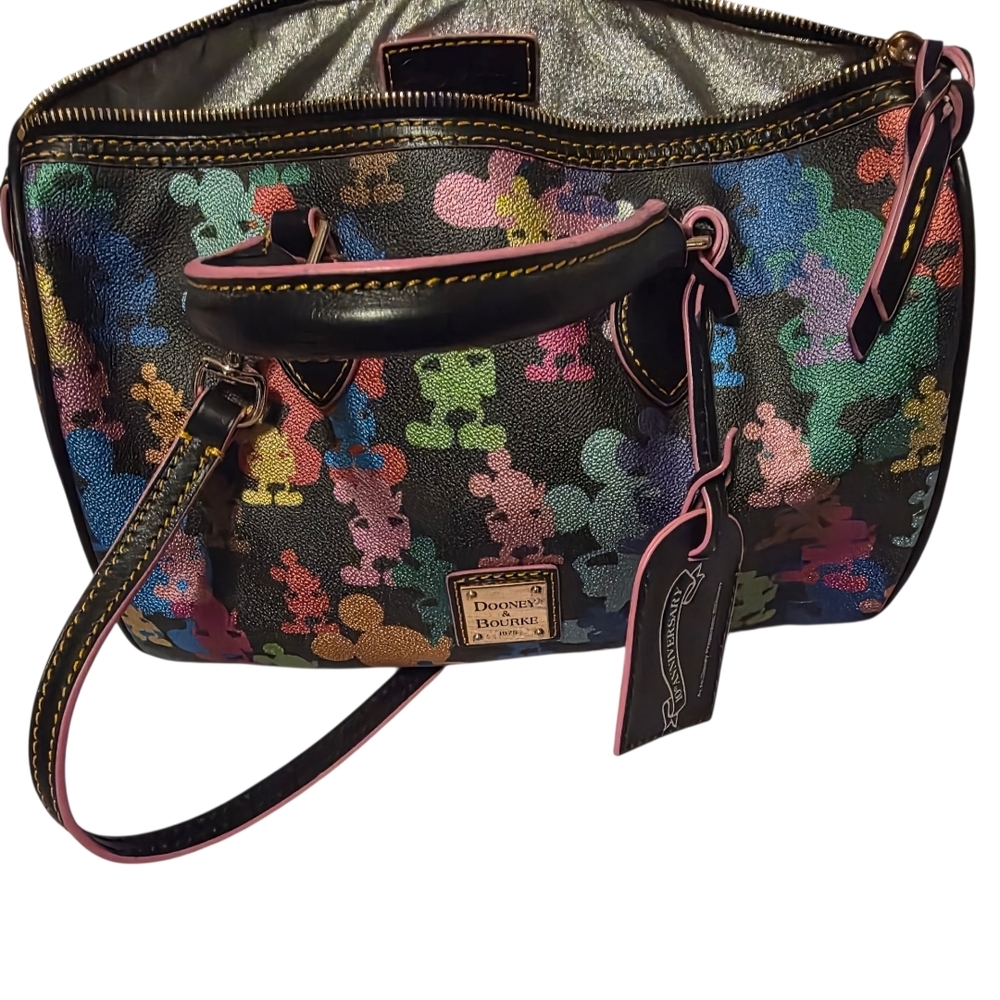 Dooney & Bourke Black Multicolor Mickey Mouse Shoulder Bag